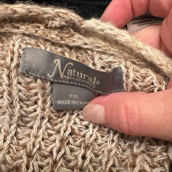 Preowned Natural Reflections Tan Button Cardigan Size XXL Item #PHK7408 Bust 25” - Picture 3 of 4